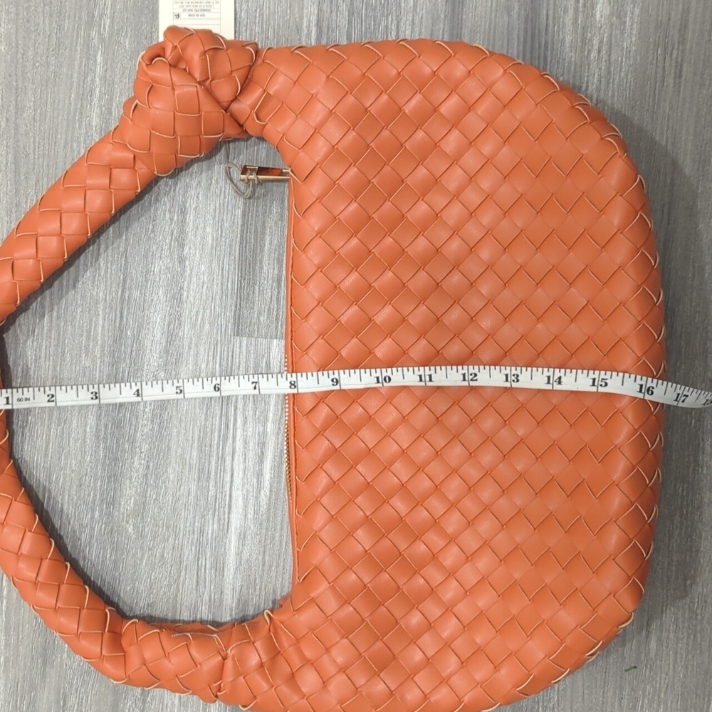 a new day Woven Hobo Shoulder Bag in Coral Orange - Picture 10 of 10